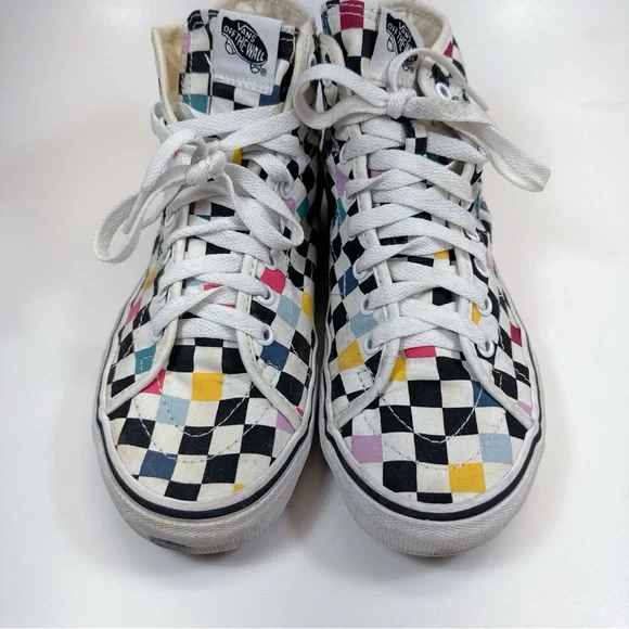 Vans 8 Unisex SK8 Hi Decon High Top Sneakers in Party Checkerboard CN - Picture 5 of 12